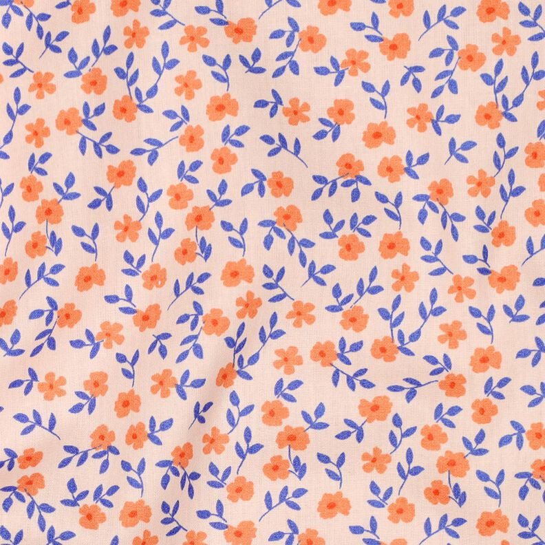 GOTS Bavlněný popelín Rozsypané kvítky | Poppy Fabrics – přírodni/broskvově oranžová, image number 3
