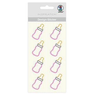 Designová nálepka Dětská láhev pro holčičky [ 8 ks ] – růžová/žlutá, 