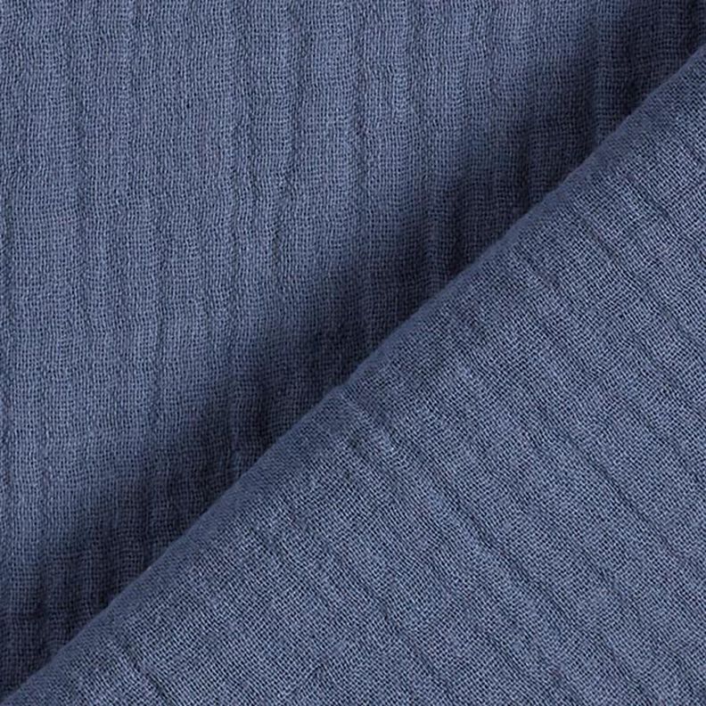 GOTS Mušelín / dvojitá mačkaná tkanina | Tula – džínově modrá,  image number 4