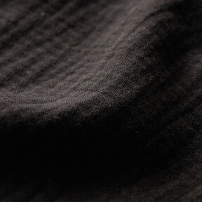 Mušelín / dvojitá mačkaná tkanina – černá, 