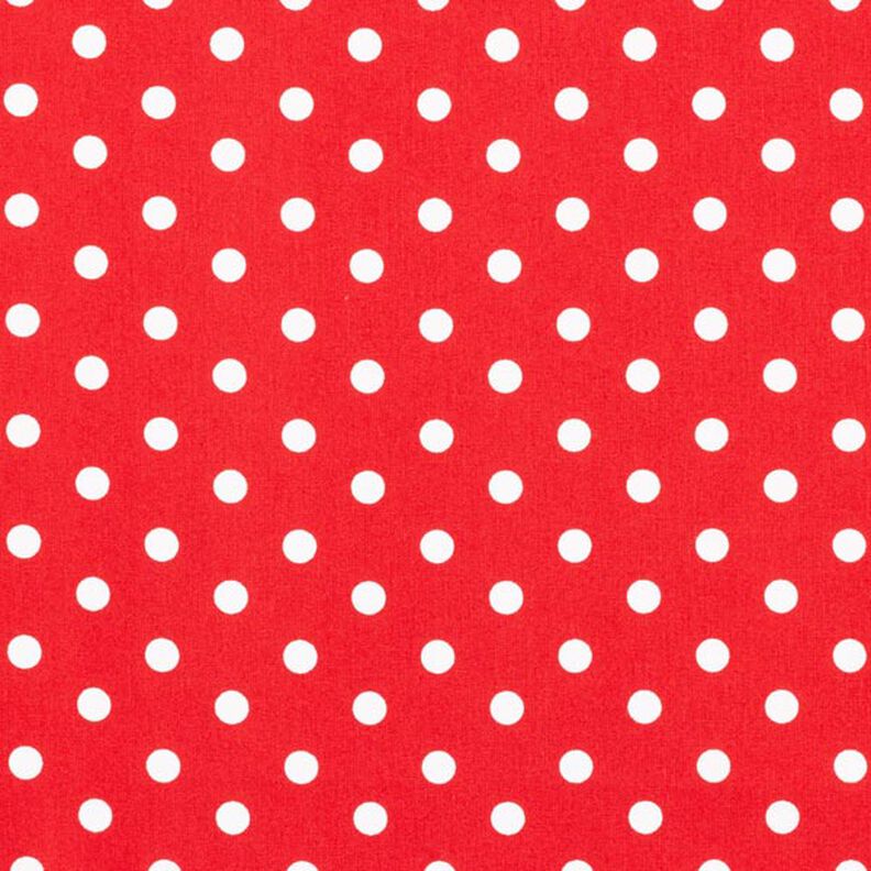 Bavlněný popelín Velké puntíky – červená/bílá,  image number 1