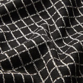 Mřížkový vzor Romanit Jersey – černá, 