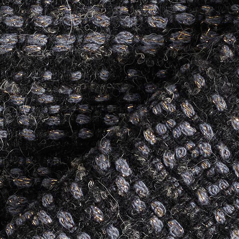 Kabátová tkanina směs panenské vlny Lurex Melange – antracitová,  image number 5