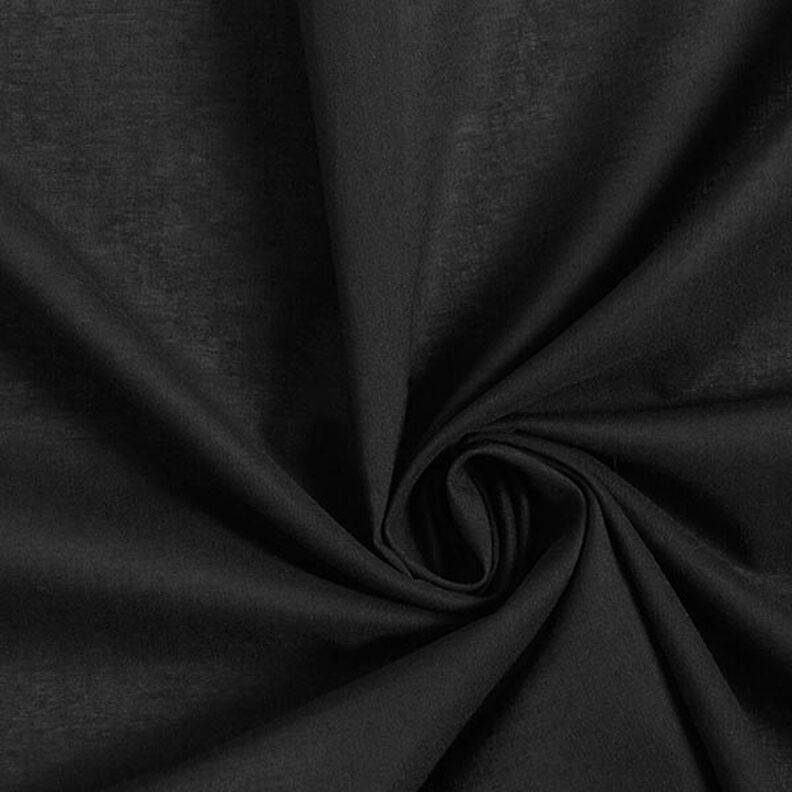Bavlněný batist jednobarevný – černá,  image number 1