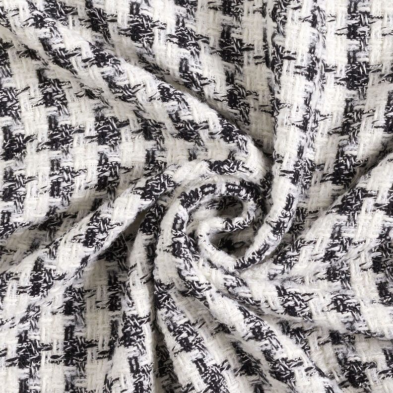 Bouclé houndstooth – černá/bílá, image number 3
