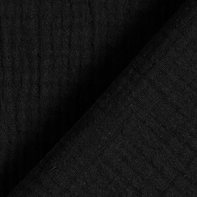 GOTS Mušelín / dvojitá mačkaná tkanina | Tula – černá,  image number 4