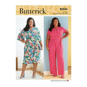 Zavinovací šaty, Butterick B6826 | 52-58, 