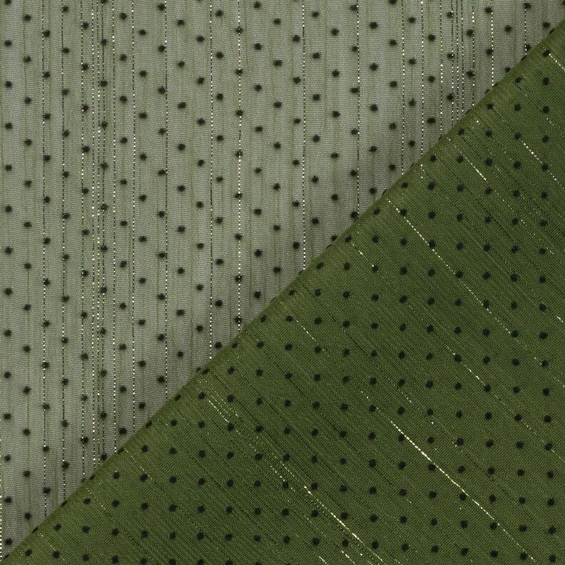 Třpitivý šifon proužky a tečky – khaki,  image number 4