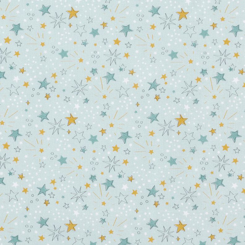 Bavlněný popelín Hvězdné nebe – baby modra,  image number 1
