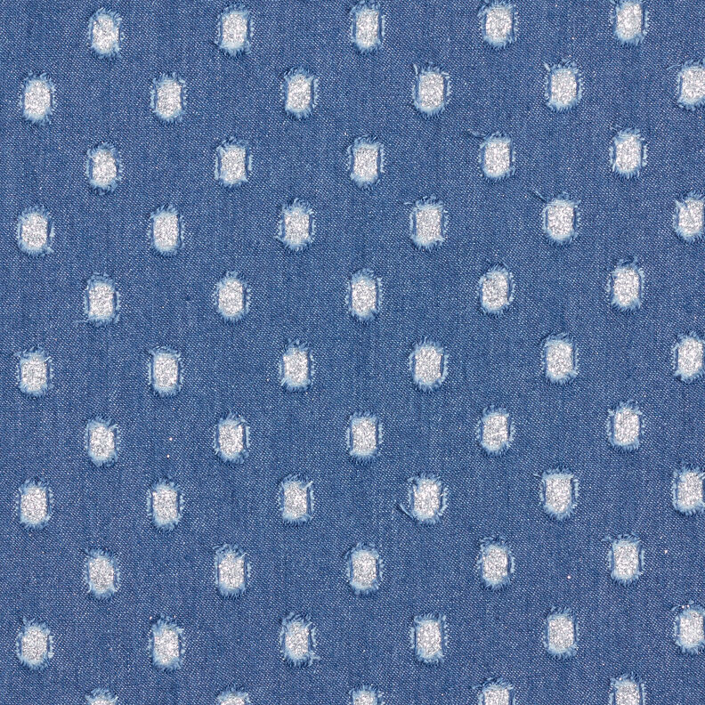 Džínová látka třpytivé tečky – džínově modrá,  image number 1
