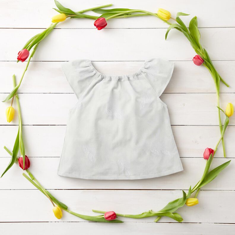 Bavlněný satén Duhové vyšívání – bílá,  image number 5