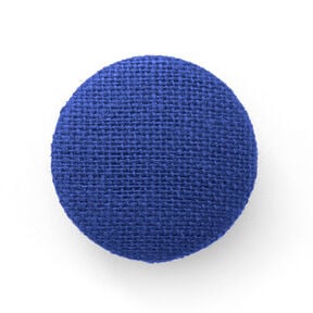 Potažený knoflík, Len Medium – královská modr, 