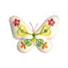 Aplikace Motýl [ 4,5 x 5,5 cm ] – vlněná bílá/žlutá,  thumbnail number 1