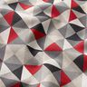 Dekorační látka Polopanama retro kosočtvercový vzor – červená/šedá,  thumbnail number 2