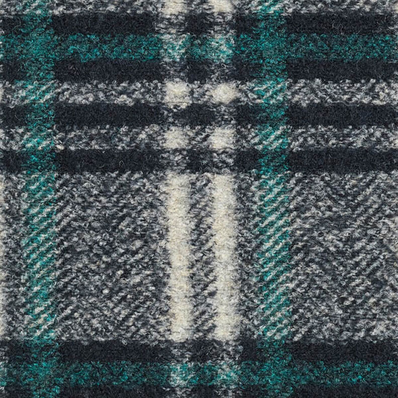 Kabátová pletenina směs vlny velká kostka – noční modrá,  image number 1
