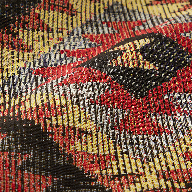 Dekorační látka Gobelín Etno kosočtverce – karmínově červená/černá,  image number 2