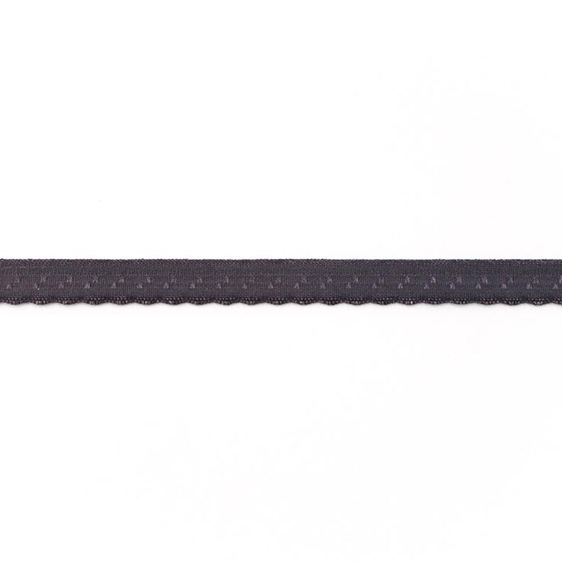 Elastická lemovací stuha Krajka [12 mm] – tmavě šedá,  image number 1