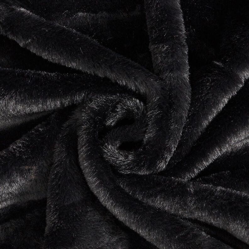 kvalitní jednobarevné umělé kožich – černá,  image number 1