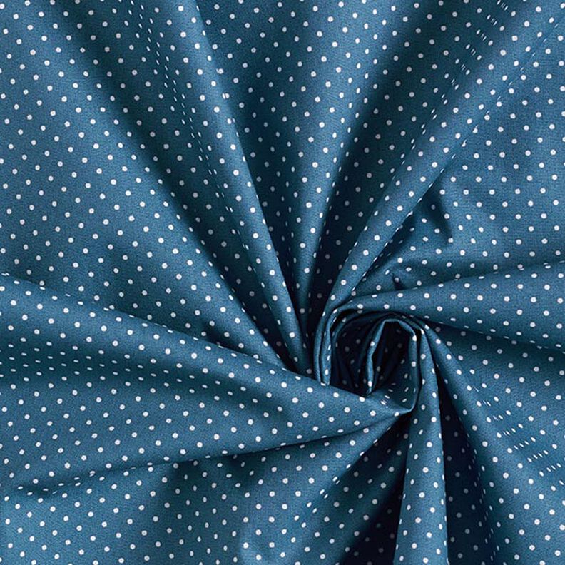 Povrstvená bavlna Malé puntíky – džínově modrá,  image number 4