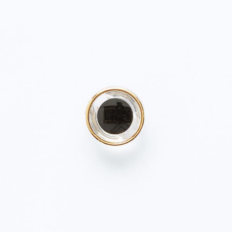 Knoflík s očkem, s okrajem ve zlaté barvě [ Ø 11 mm ] – černá/zlatá,  image number 1