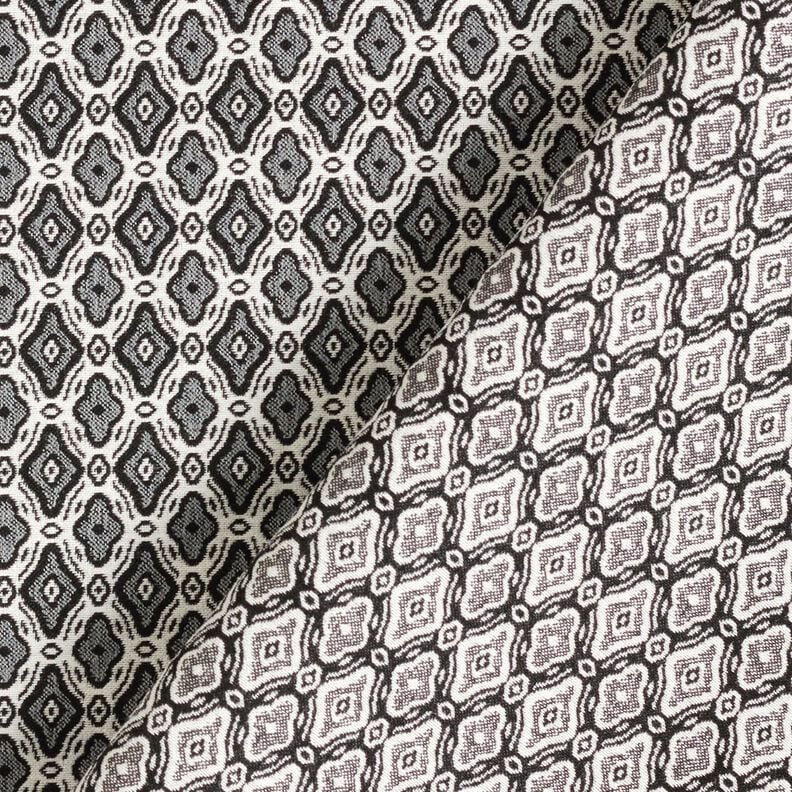 Streč Žakár Směs s viskózou Jemné diamanty – vlněná bílá/šedá,  image number 4