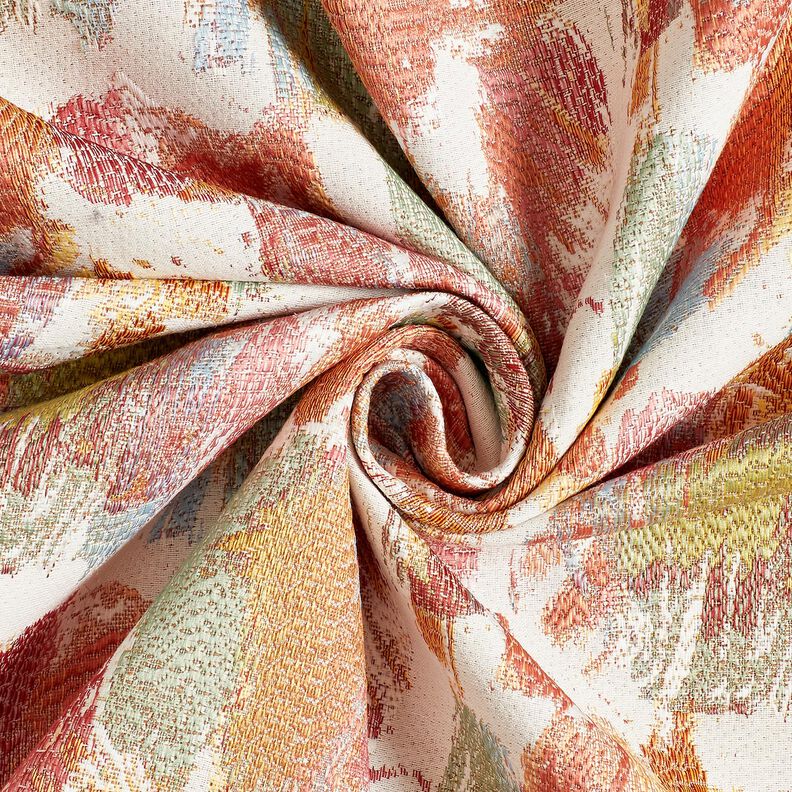 Dekorační látka Gobelín abstraktní umění – světle béžová/světlý odstín bobulového ovoce,  image number 3