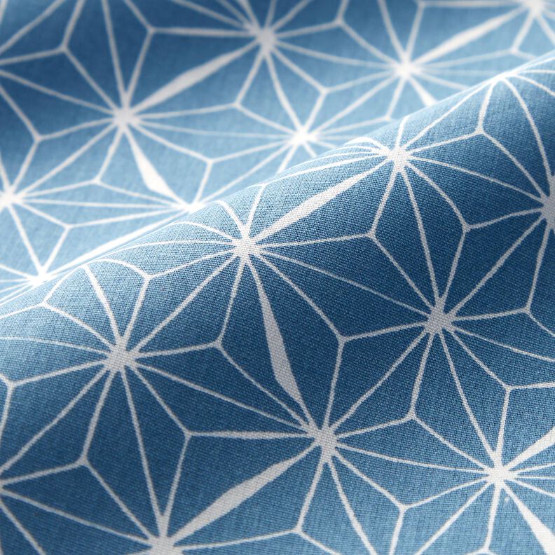 Povrstvená bavlna Grafické hvězdy – modrá/bílá,  image number 3