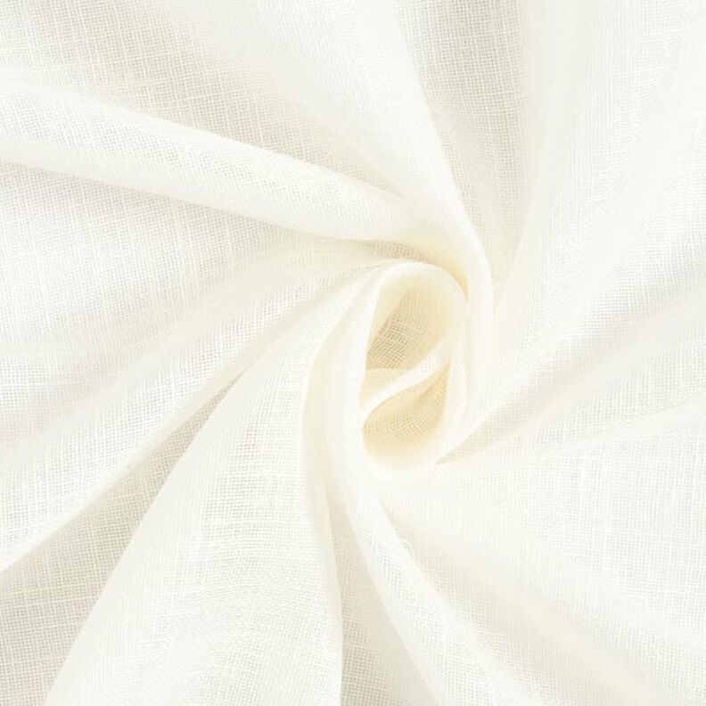Látka na záclony, voál se vzhledem plátna 300 cm – vlněná bílá,  image number 1