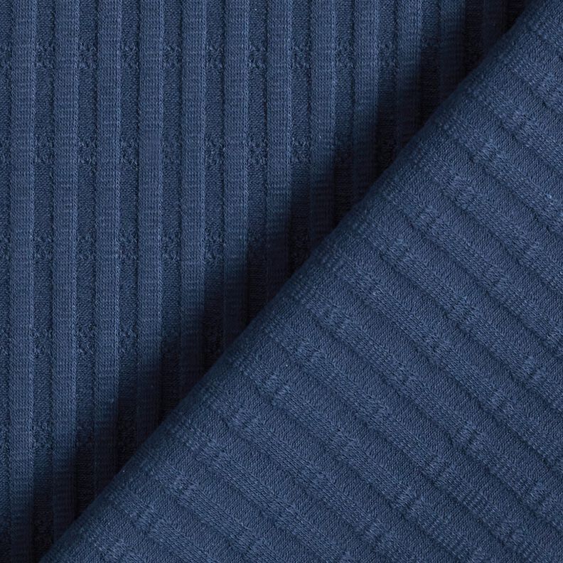 Žebrovaný žerzej Jediný pletený vzor – noční modrá,  image number 4