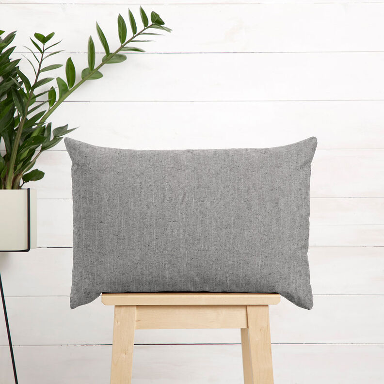 Dekorační látka Polopanama Lehká struktura – černá/světle béžová | Zbytek 50cm, image number 8