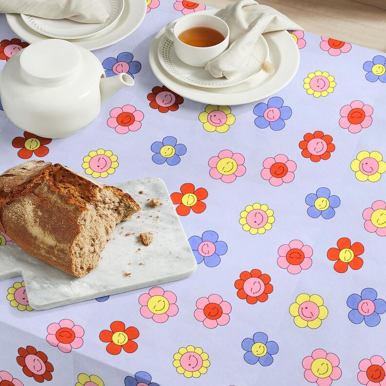 Povrstvená bavlna Veselé květiny | Poppy Fabrics – baby modra/růžová,  image number 8