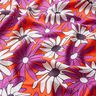 Satén výrazné květiny – oranžová/červenofialková,  thumbnail number 2