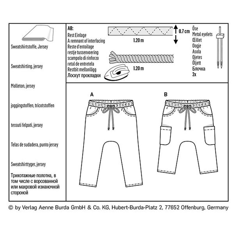Dětské kalhoty na gumu , Burda 9342 | 92 - 122,  image number 9