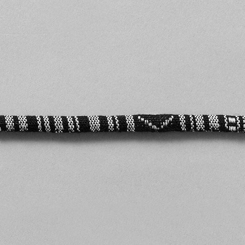Šňůrka etno [6mm] – černá/bílá,  image number 2