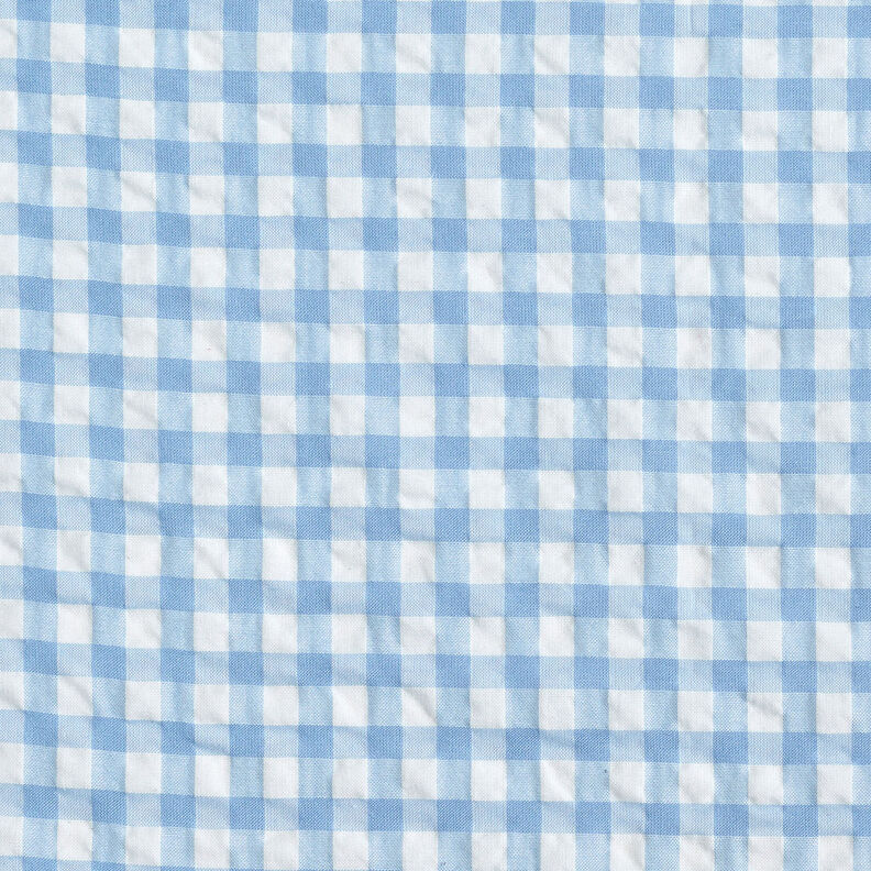 Seersucker velký kostkovaný Vichy – bílá/světle modra,  image number 1