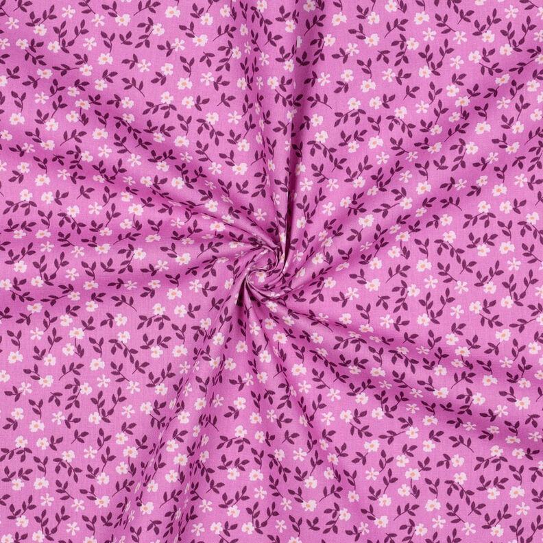 GOTS Bavlněný popelín Rozsypané kvítky | Poppy Fabrics – pink/bílá, image number 3