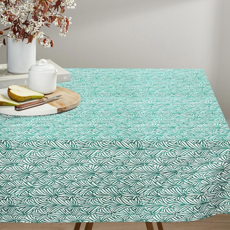 Povrstven&aacute; bavlna Abstraktn&iacute; palmov&eacute; listy &ndash; m&aacute;ta peprn&aacute;/slonov&aacute; kost,  image number 6