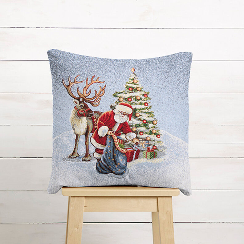 Dekorační předmět Gobelín Santa Klaus se soby – modrá,  image number 5