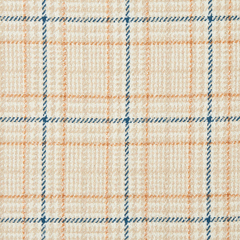 Kabátová tkanina kostky & Houndstooth – bílá/světle béžová,  image number 1
