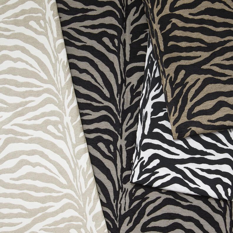 Čalounická látka Žakár Zebra – khaki/černá, image number 5