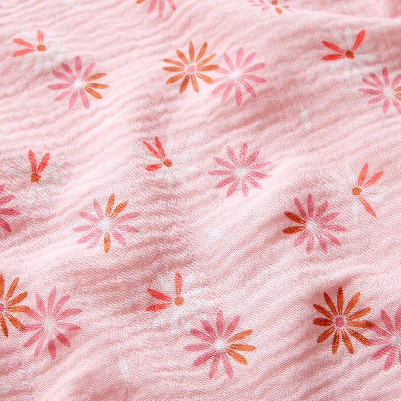 Mušelín / dvojitá mačkaná tkanina Květinový déšť – rose,  image number 2
