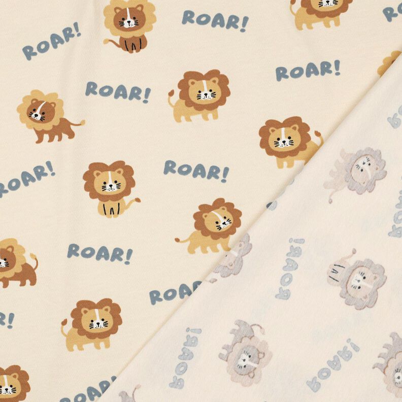 Bavlněný žerzej Lev | Poppy Fabrics – světle béžová/srnčí hnědá,  image number 4