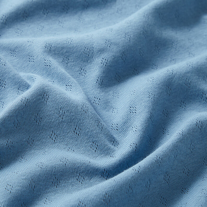Žerzej z jemného úpletu s dírkovým vzorem – modrá,  image number 2