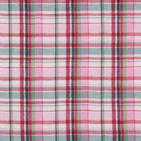 Mušelín / dvojitá mačkaná tkanina Lurex Kostka | Poppy Fabrics – rose/zlatá metalická, 