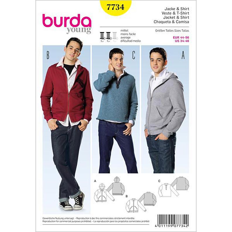 Bunda / tričko, Burda 7734,  image number 1