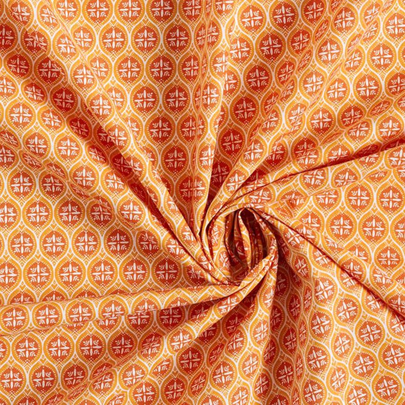 Bavlněný kreton Ornamenty na dlažbě – oranžová,  image number 3