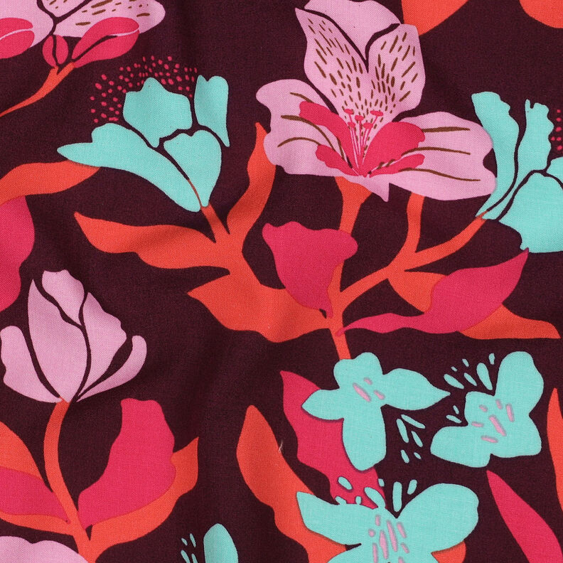 LENZING™ ECOVERO™ viskózová tkanina Amira Floral | Nerida Hansen – merlot/chili,  image number 2