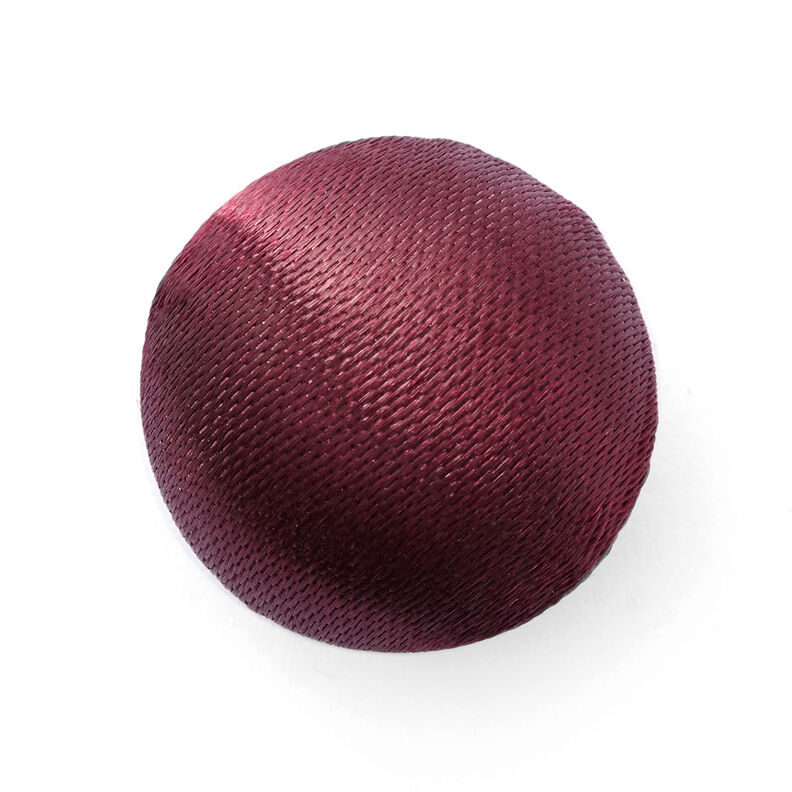 Polokoulový Potažený knoflík, Svatební satén – bordó,  image number 1