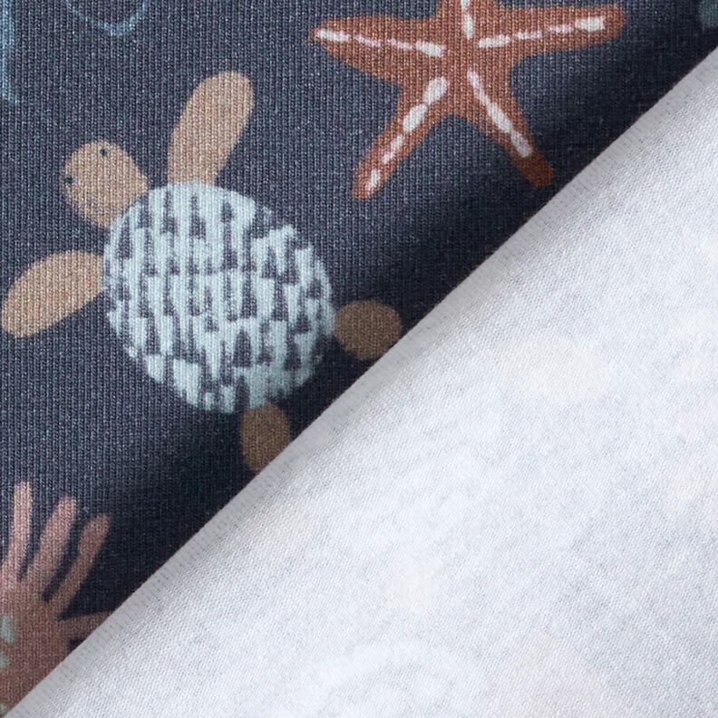 Bavlněný žerzej roztomilá mořská stvoření digitální potisk | Poppy Fabrics – noční modrá,  image number 4