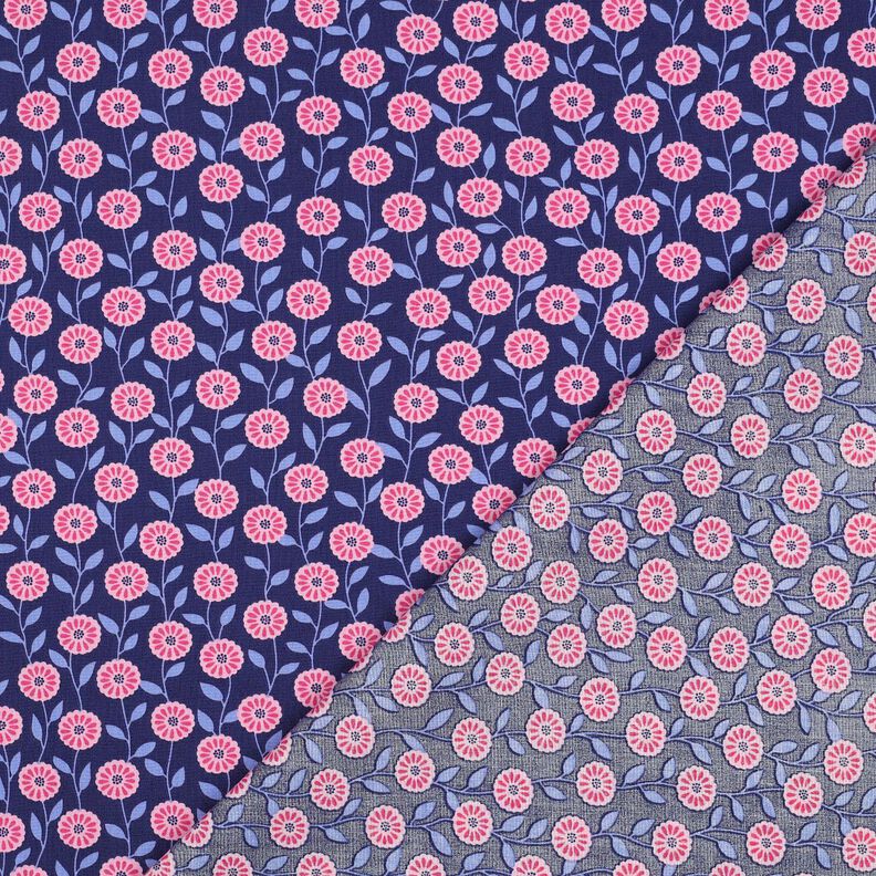 Bavlněný popelín Letní květiny | Poppy Fabrics – růžová/indigová,  image number 4